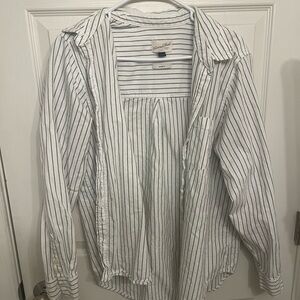 Universal Thread White and Black Striped Shirt